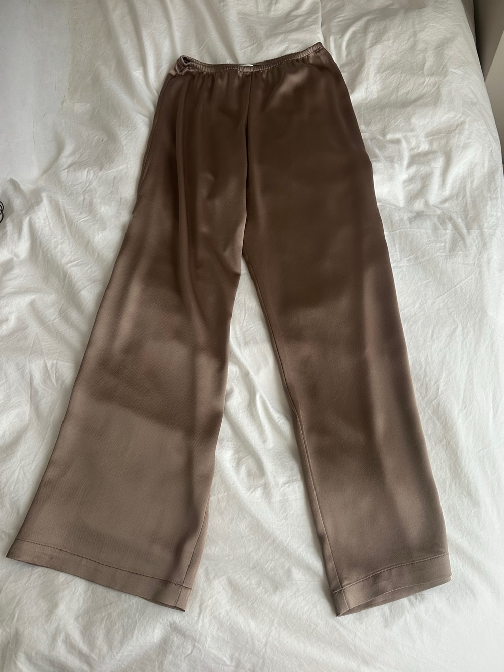 LESET Barb satin wide leg pants